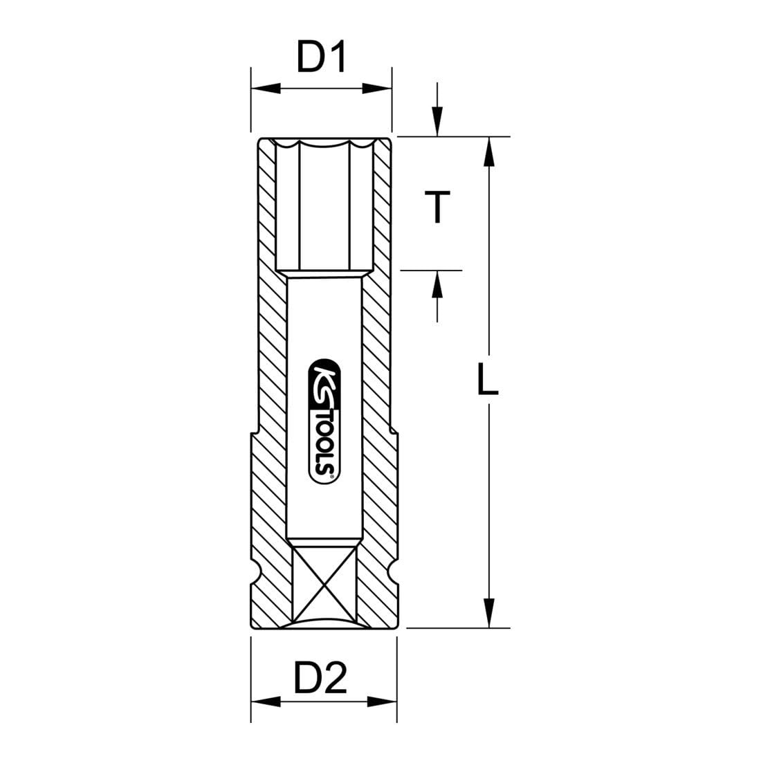 KS Tools 515.0992 1/2 SlimPOWER Dopsleutel, kracht, 17mm