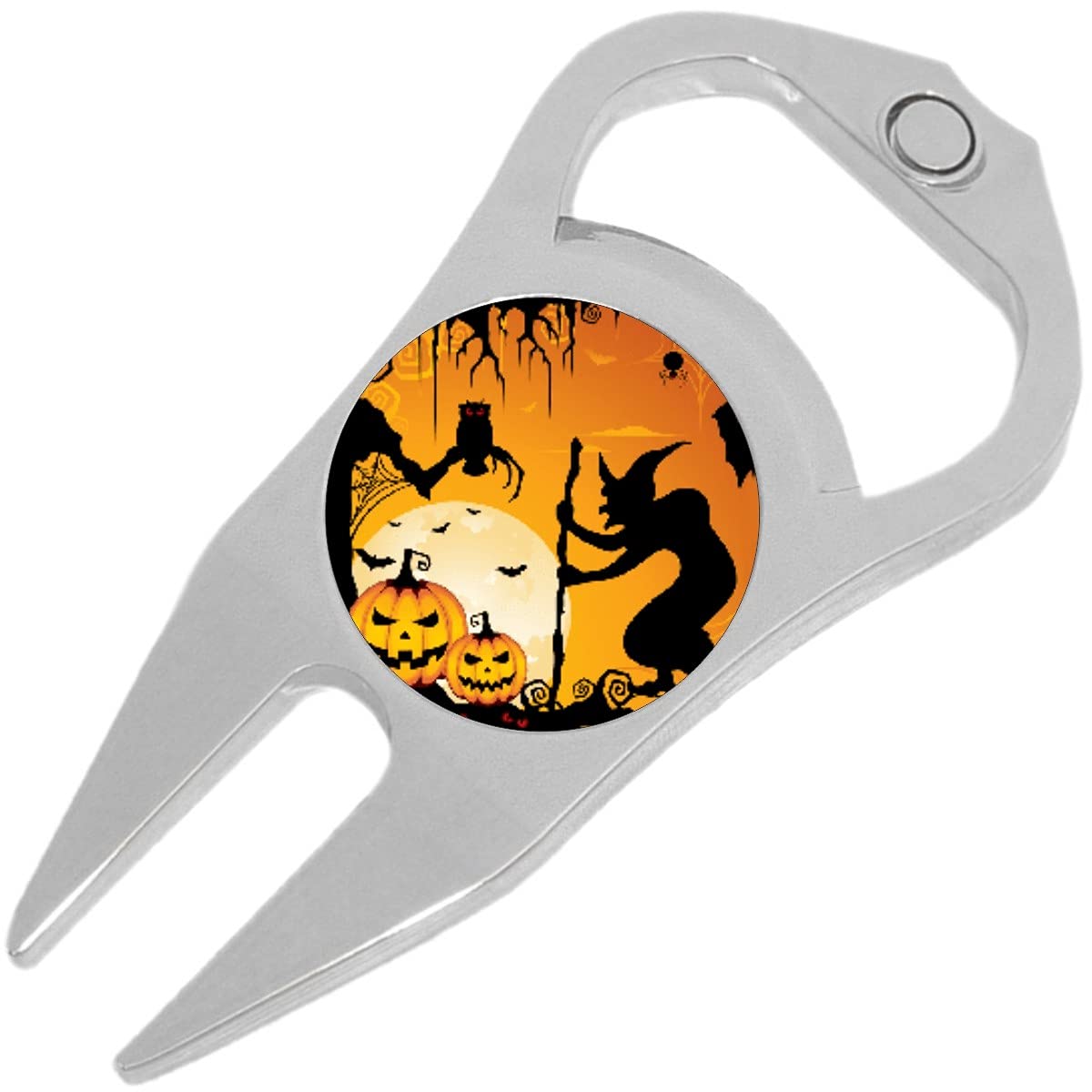 NewCharms Witch Bats Pumpkins Halloween Golf Ball Marker Divot Repair Tool Bottle Opener