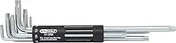KS TOOLS Conjunto de chaves Torx 3 em 1, 8 peças extra longas