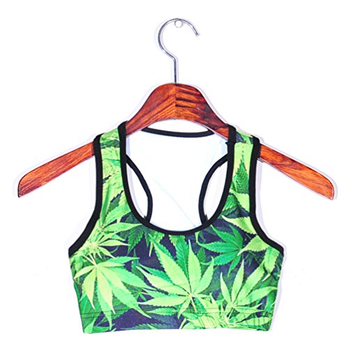 Image of Sister Amy Women's Aerobics Gym Dance Yoga Vest Printed Sports Bra Top Vest