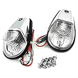 HTTMT MT224-012-CD+CL Clear Flush Mount Motorcycle Turn Signals Blinker Light Compatible with Universal Sportbikes