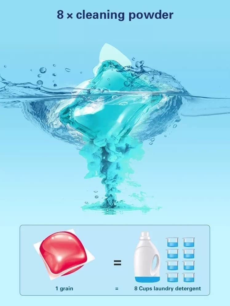 Image of 4 in 1 matic laundry pods for washing machine suitable for Front /Top Load, Odor, Stain Remover, Semi-automatic Detergent pods, smart shot Laundry Cleaning Tablets (60)