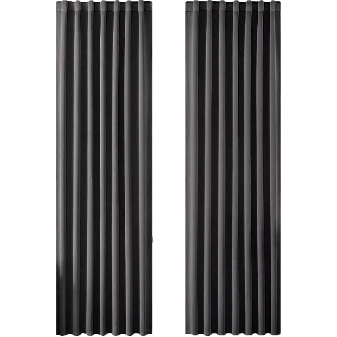 Joydeco Cortinas 2 Piezas Opacas Blackout Antiruido Dormitorio Salon Modernas Cortina Separador de Ambientes Acustica Cocina Gris Oscuro 2 X 260 X 140