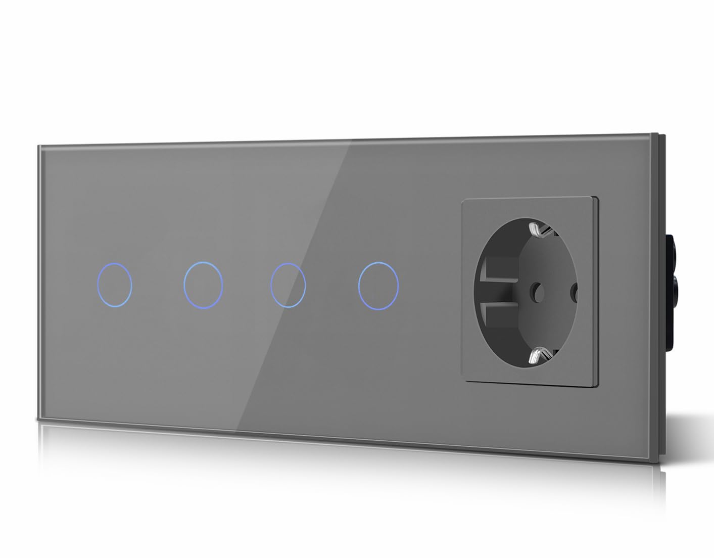 BSEED Interruptor táctil y enchufe pared,Toma de corriente con USB C,Panel de Vidrio con pulsador LED,Sin Función Wifi,1 Gang 1 Vía+1 Enchufe USB/Tipo C,157mm Negro — view 37