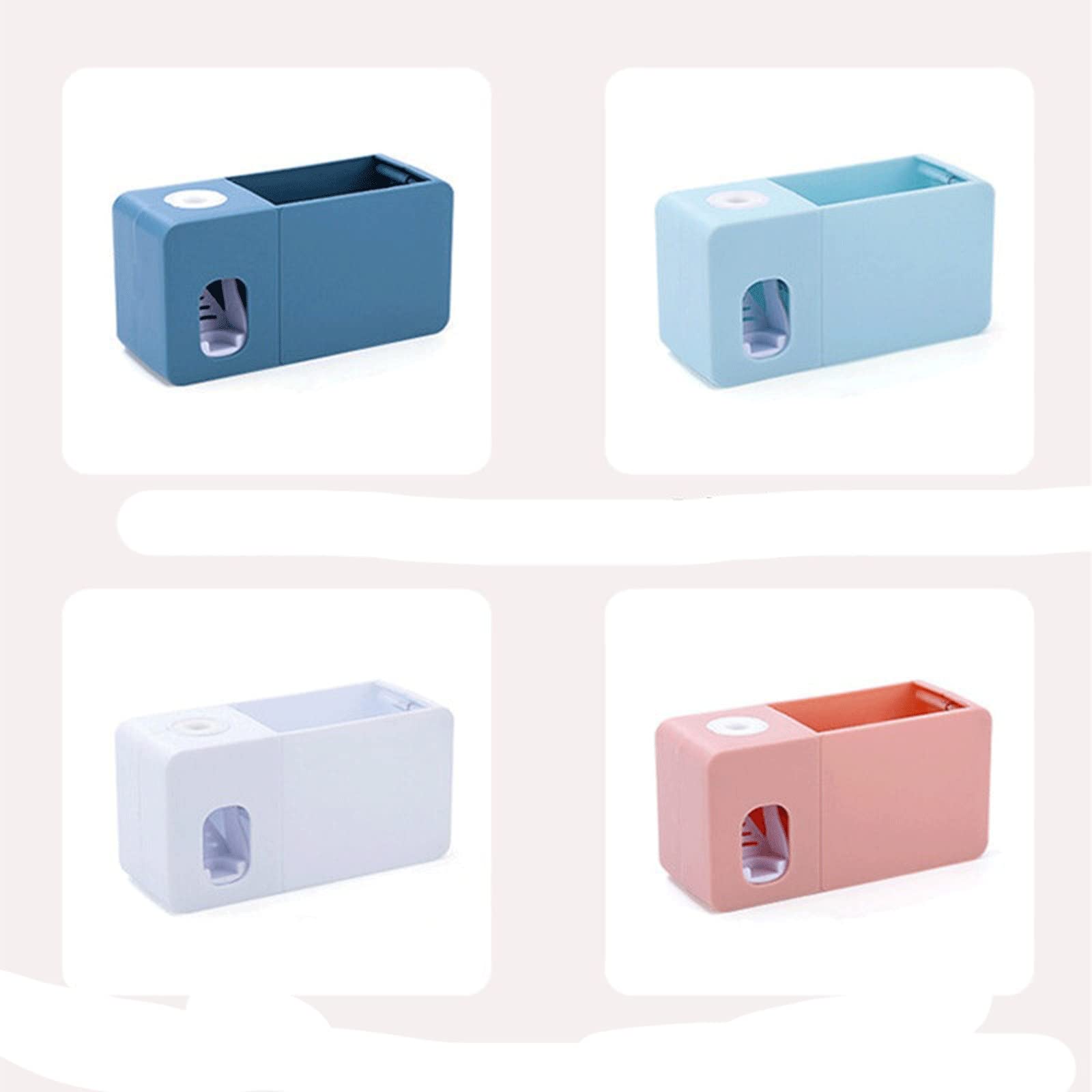 Dispensador automático de pasta de dientes de montaje en pared con exprimidor para baño, soporte creativo de pasta de dientes (azul)