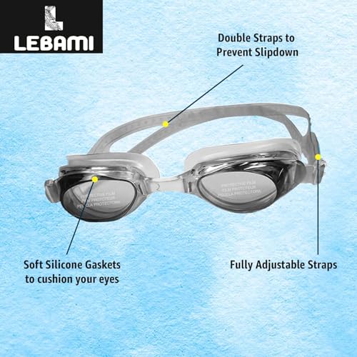 Image of LEBAMI Kids Girls One piece Swimsuit Combo Kit | Frock Swim Costume with Goggles, Cap, Swimming Tube, Nose Clip & Earplugs | Pool & Beach Swimming Kit