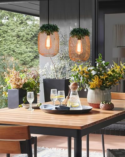 Image of Groeien Gold Finish Metal Mesh Leaf Hanging Pendant Ceiling Lamp Fixture | Chandelier for Home, Indoor, Outdoor,Living Room, Bedroom(Bulb Included) (MeshLeaf-Gold, 1)