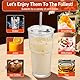 Gigmeta 2 Stück 600ML Gerippte Glasbecher Mit Deckel, Eiskaffee Gläser, Smoothie Becher, Mit Wiederverwendbaren Strohhalm und Strohhalm Bürsten Perfekt für Eiskaffee, Tee, Smoothies, Saft