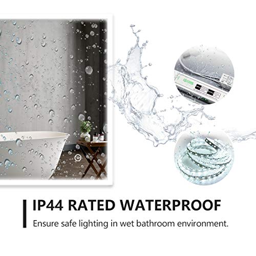 Hausbath Led Bathroom Vanity Mirror - Thin Bathroom Wall Mounted Makeup Mirror with LED Lights, Touch Switch, Demister Pad Waterproof IP44 80x60cm(800 * 600 * 35 mm)