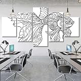 5 Panneau Murale D'art L'image Imprimée sur Toile Livre de coloriage poisson d'or Moderne Art Poster Decoration Pour Le Maison,Salon,Chambre,Cuisine