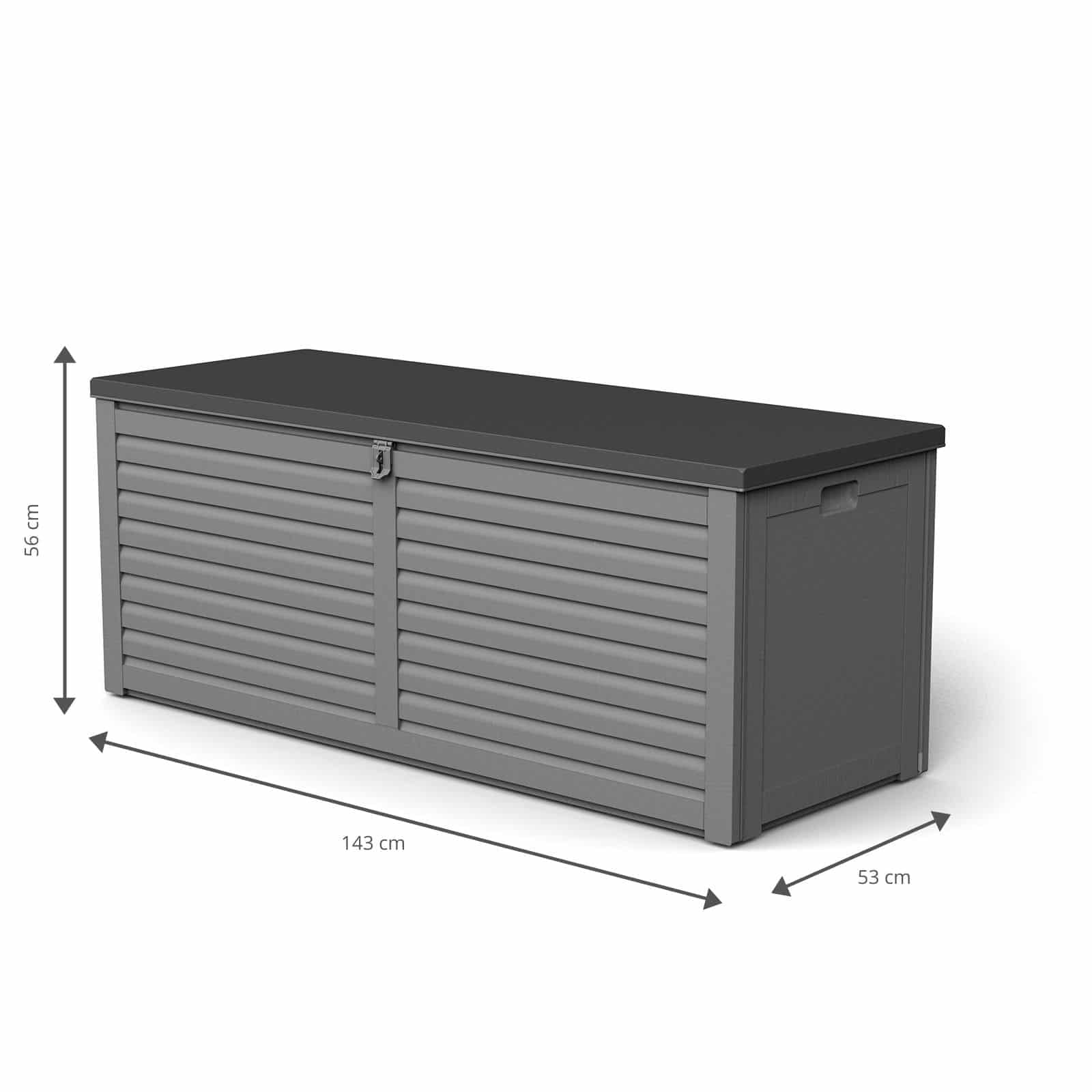 GARDIUN NT390 - Arcón de Resina Lift 390 L 53 x 143 x 56 cm Amortiguadores