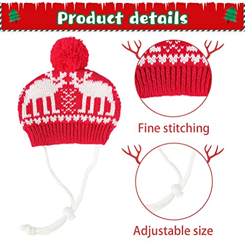 Dog Christmas Costume - Xmas Reindeer Scarf and Hat Set Party Accessories Knit for Pet Kitty, Small to Large (S) - Image 4