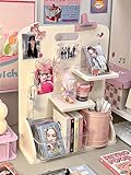 irLocy Cute Kpop Desk Organizer with Drawers Kpop Photocard Binder Cute Kawaii Desk Accessories Cute Stationary Dorm (White Large)