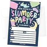 Hadley Designs 15 Sleepover Birthday Party Invitations for girls-Pajama Slumber Party Invites for Kids