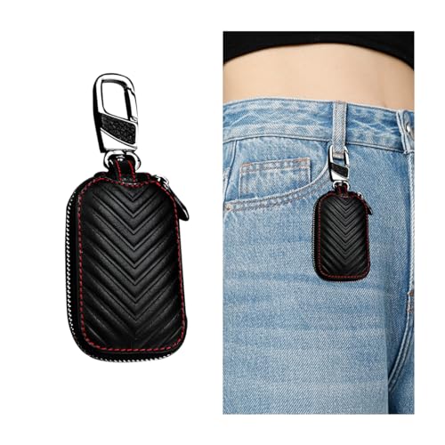 CGEAMDY Funda Llave Coche Cuero Negro