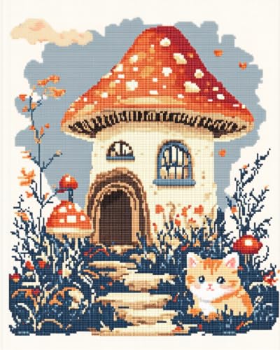 Kit de broderie de tapis diy canevas pré-imprimé chaton - 2