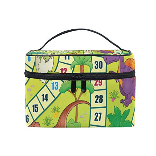 Preisvergleich Produktbild LIUBT Kosmetiktasche mit Cartoon-Dinosaurier-Motiv, für Kinder, Spielzeug, Kulturbeutel, Reisen, Make-up, mit Griff, multifunktionaler Organizer für Frauen
