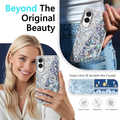 YZB for Galaxy S25 Edge Case, MagSafe Compatible, Glitter Crystal Gem by YZB - Used condition - Image 5