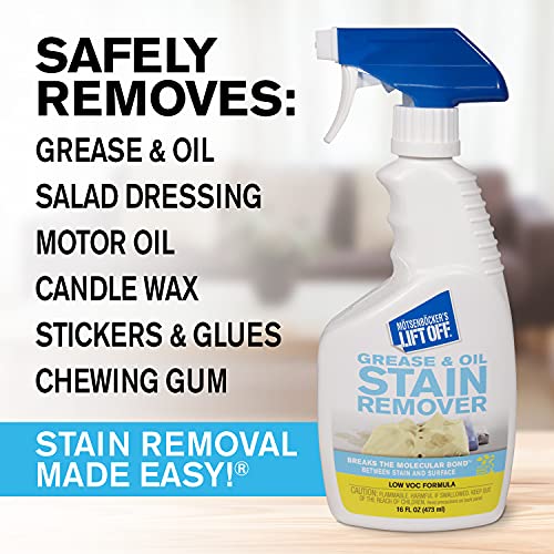 motsenbockers lift off 43206 16-ounce grease and oil stain remover spray eliminates tough stains on carpets fabric and upholstery use as pre-wash laundry treatment clear