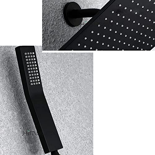 Robinetterie de douche encastrée noire 2 fonctions 25 cm pour salle de bain - 5