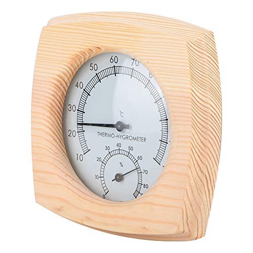 Aqxreight Houten Saunathermometer, Saunaruimte Digitale Thermometer Hygrometer Vochtigheidstemperatuurmeter Geschikt voor Saunaruimte, Badkamer, Zweetstroomruimte