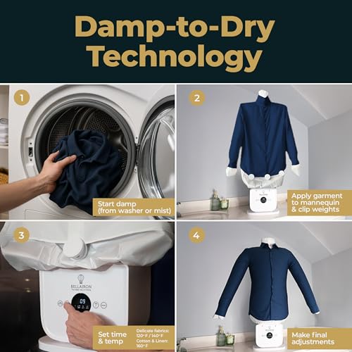 Automatic Hot Air Dryer & Iron – Clothes Dryer and Hands Free Wrinkle Remover for Shirts & Pants-Gentle on All Fabrics - Apartment & Dorm Room Essentials - Ideal Than Any Iron and Steamer