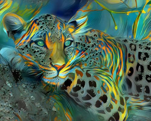 Toile guépard Meechi peinture abstraite pour habiller un mur vide