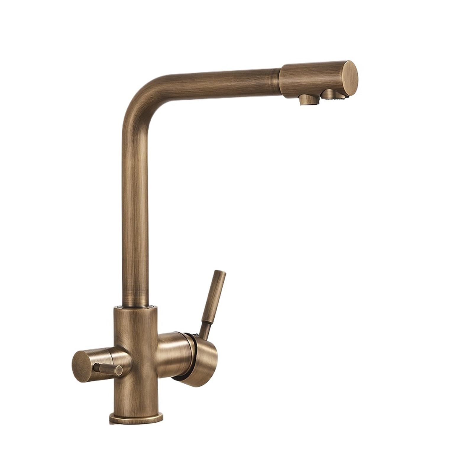 Water Filter Faucet Kitchen Faucet Drinking Water Tap Rotatable Water Purification Feature Taps for Kitchen Sink Mixer Cranes(Antique Brass)