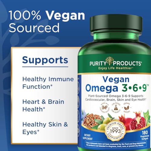Omega 3-6-9 Vegan/Vegetarian Omega Formula | “5 in 1” Essential Fatty Acid Complex | from Purity Products - Image 5