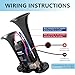 FARBIN Black Air Horn for Truck Train Horn for Car Loud Car Horn with Button Truck Horns with Compressor 12v Airhorns Horns Loud Dual Trumpet