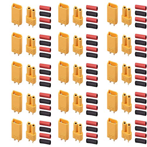 RUNCCI-YUN 30 Stück (15 Paar) XT30 Connector -XT30Männlich Weiblich Rundstecker Stecker - Hochstrom Stecker für RC Lipo Akku