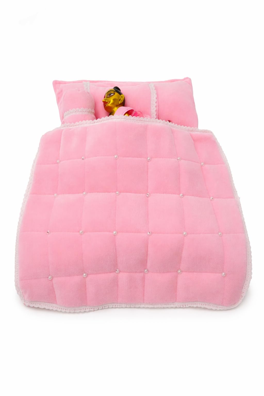 (Size 1 to 7) LADDU Gopal Bed/Bedding/Bister Warm for Winter Set Soft Fabric and Comfortable for Krishna, KANHA JI Dress, BALGOPAL Dress (Pack of 1) (Pink)-image-12