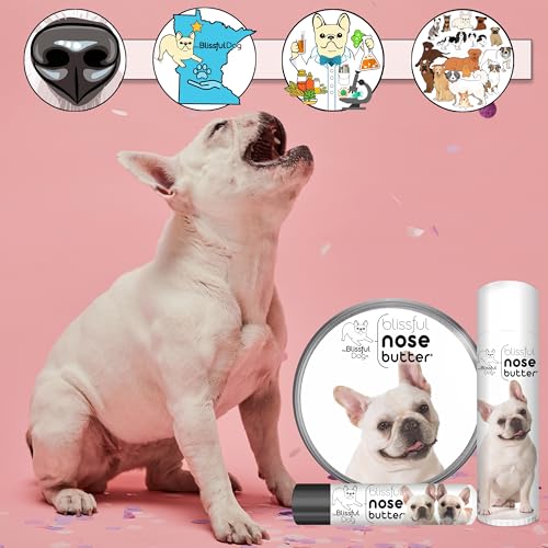 Image of The Blissful Dog Cream French Bulldog Nose Butter, Versatile Dog Nose Balm for Dry Nose, Handcrafted Nose Moisturizer, Easy-to-Apply Dog Essentials, Unscented, 0.15 oz.