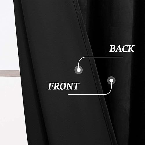 Miniatura 5 de Cortinas Rtb Home opacas, de terciopelo, para ventana, con dos bolsillos para barra, ancho 52 pulgadas, se vende como 2 paneles