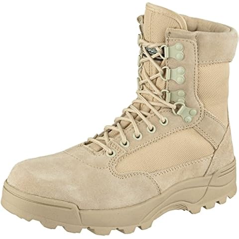 Botas tácticas y militares unisex adulto con cremallera, camel, talla 42 Cover
