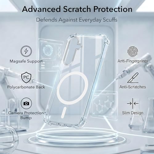 Image of Jkobi Shockproof Crystal-Clear Back Cover for Samsung Galaxy S24 FE (Magsafe Wireless Support | Drop & Camera Protection | Hard Polycarbonate)