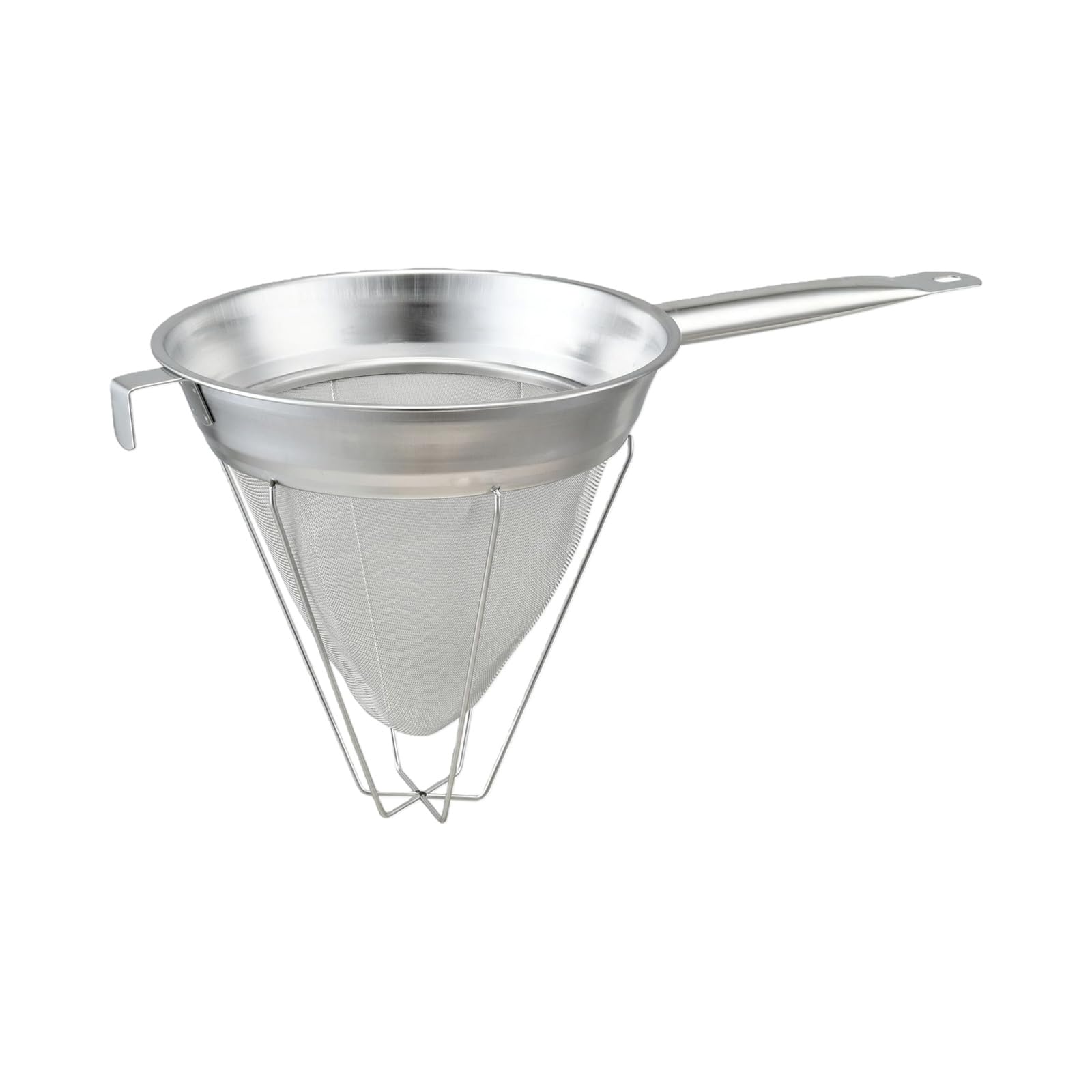 Tsophreniq Stainless Steel Fine Meshes Conical Strainer Reinforced Bouillon Sieve with Handle for Tea Coffee and Soup Filtering Food Strainer