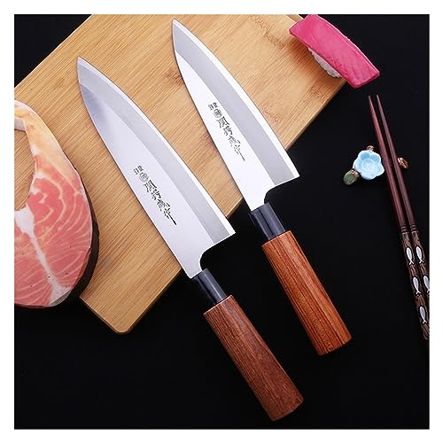 LIUJOU Couteau de cuisine japonais Sashimi Deba, couteau de cuisine for Sushi au saumon, feuille de saule, tête de poisson, outil de cuisine