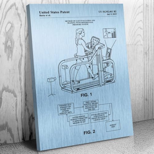 Anti-Gravity Treadmill Patent Canvas Print Medical Art,