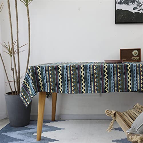 Nappe verte style ferme en coton jacquard pour de doux repas
