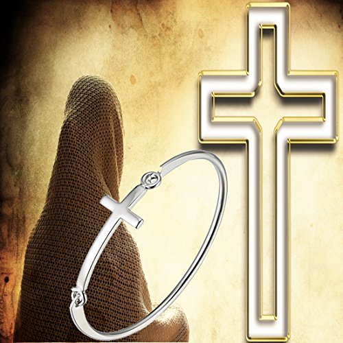 Cross Bracelet Sideways Cross Bracelet Open Hook Bracelet,Religious Gift, Religious Jewelry4