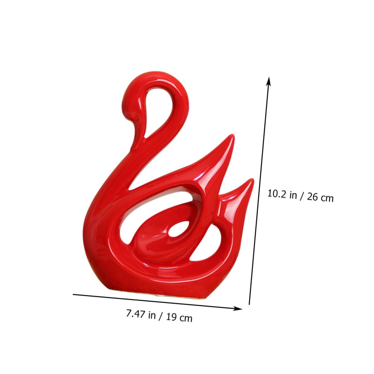 Housoutil 2 Stück Keramik Schwan Paar Skulpturen Rot Weiß Minimalistische Wohnzimmerdekoration Romantische Wohndeko für Paare und Hochzeit Glatte Oberfläche Geschenkidee