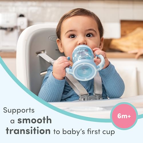 Image of NUK First Choice Learner Cup 2.0, 5 oz. Sippy Cup with Handles, Spill Proof, Leak Proof Soft Straw Cup, 2-pack