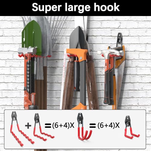 Image of 3-H Heavy Duty Garage Hooks, 46 Pack Wall Storage Organizer,Red