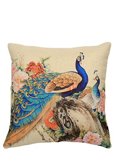 Image of ROMEE Designer Animal Printed Cushion Covers 16 inch x 16 inch Set of 3 | Decorative Square Jute Polyester Throw Pillow /Cushion Cover for Living Room, Sofa, Couch, Bedroom (Multicolor)
