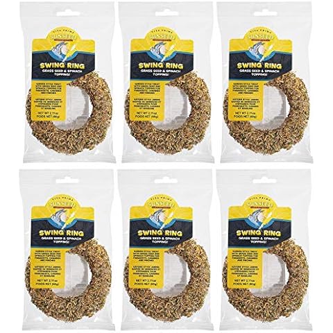 Sun Seed 6 Pack of Swing Ring Bird Toys and Treats in One, 2.11 Ounces Each, for Parakeets, Canaries and Finches Cover