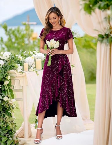 Image of BeryLove Womens Wedding Guest Dress Sequin Formal Dresses for Women | Stunning evening gowns for women suitable for prom homecoming bridesmaid and mother of the bride formal events