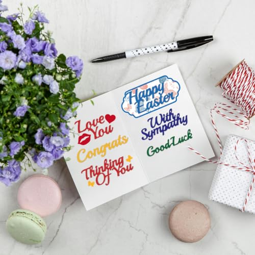 GLOBLELAND Easter Greetings Words Cutting Dies for DIY Scrapbooking Metal Happy Easter Celebrate Text Cut Dies Hello Spring Love You Good Luck Die Cuts for Card Making Embossing Photo Album Craft - Image 3