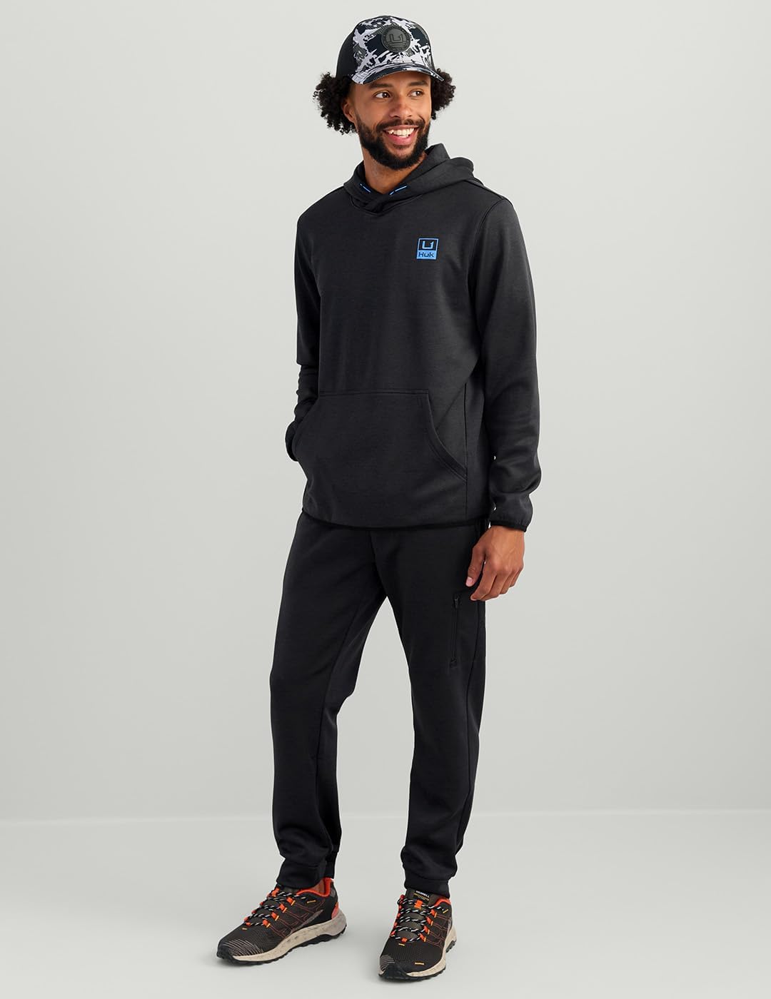 HUK - Mens Coldfront+ Pullover Hoodie, Performance Fishing Hoodie for Men, Heather Black, X-Large - Image 2