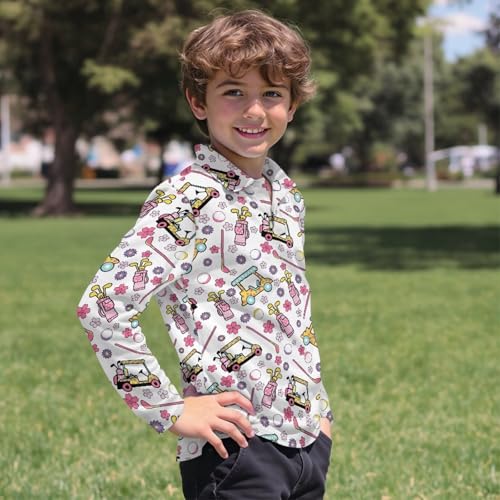 Boys Golf Shirts 3-16Y Kids 1/4 Button Collared Long Sleeve Golf Tops Fall Graphic Tennis Shirts Activewear4